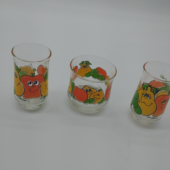 Vintage RARE HTF Nancy Lynn Matching 3pc Retro Fruit Glassware 70s Funky Fun - Picture 2 of 9